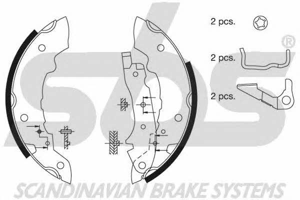 SBS 18512799308 Parking brake shoes 18512799308: Buy near me in Poland at 2407.PL - Good price!