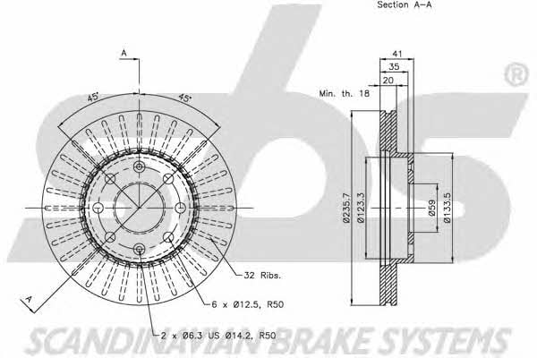SBS 1815205008 Front brake disc ventilated 1815205008: Buy near me at 2407.PL in Poland at an Affordable price!