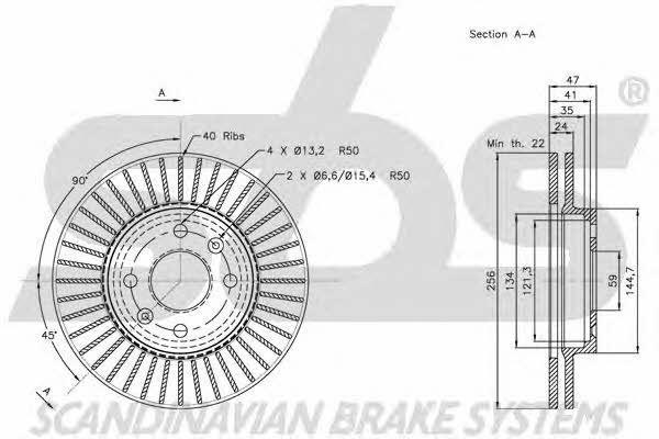 SBS 1815205012 Front brake disc ventilated 1815205012: Buy near me in Poland at 2407.PL - Good price!