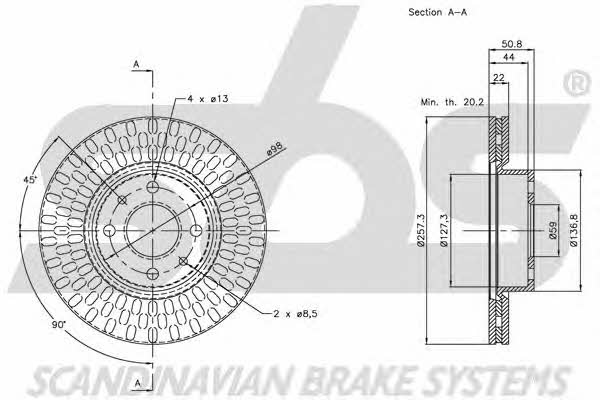 SBS 1815209924 Front brake disc ventilated 1815209924: Buy near me in Poland at 2407.PL - Good price!