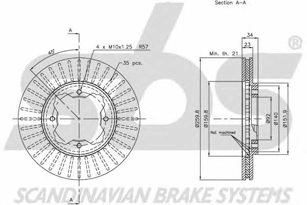 SBS 1815209941 Front brake disc ventilated 1815209941: Buy near me at 2407.PL in Poland at an Affordable price!