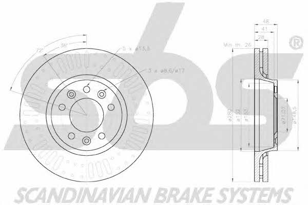 SBS 18152045175 Front brake disc ventilated 18152045175: Buy near me in Poland at 2407.PL - Good price!