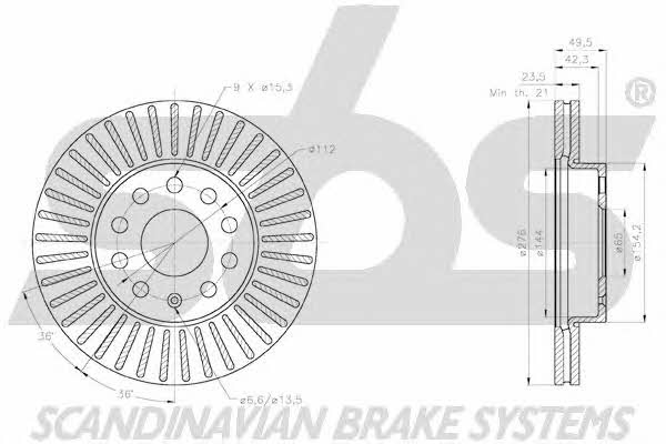 SBS 18152047166 Front brake disc ventilated 18152047166: Buy near me in Poland at 2407.PL - Good price!