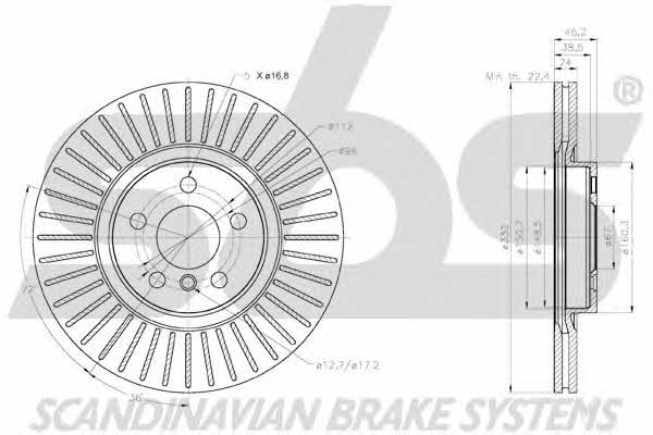 SBS 18152015115 Front brake disc ventilated 18152015115: Buy near me in Poland at 2407.PL - Good price!