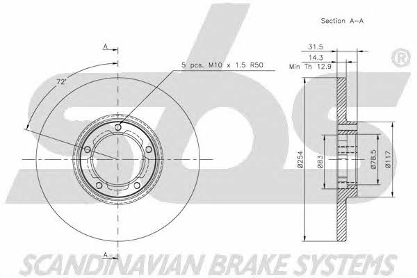SBS 1815202523 Unventilated front brake disc 1815202523: Buy near me at 2407.PL in Poland at an Affordable price!