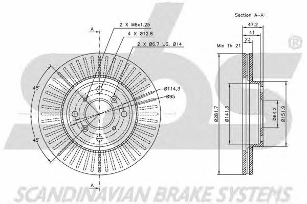 SBS 1815202620 Front brake disc ventilated 1815202620: Buy near me in Poland at 2407.PL - Good price!