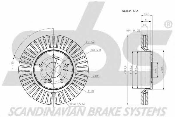 SBS 1815202653 Front brake disc ventilated 1815202653: Buy near me at 2407.PL in Poland at an Affordable price!