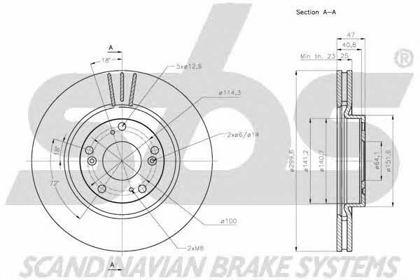 SBS 1815202654 Front brake disc ventilated 1815202654: Buy near me in Poland at 2407.PL - Good price!