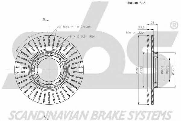SBS 1815203051 Front brake disc ventilated 1815203051: Buy near me in Poland at 2407.PL - Good price!
