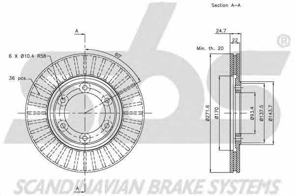 SBS 1815203226 Front brake disc ventilated 1815203226: Buy near me in Poland at 2407.PL - Good price!