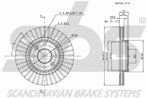 SBS 1815203910 Front brake disc ventilated 1815203910: Buy near me in Poland at 2407.PL - Good price!