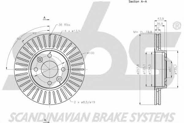 SBS 1815203992 Front brake disc ventilated 1815203992: Buy near me at 2407.PL in Poland at an Affordable price!
