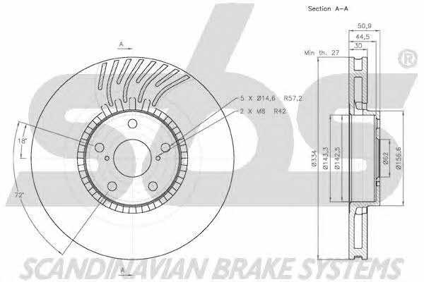 SBS 18152045105 Front brake disc ventilated 18152045105: Buy near me in Poland at 2407.PL - Good price!