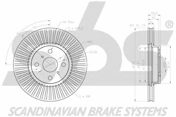 SBS 18152045108 Front brake disc ventilated 18152045108: Buy near me in Poland at 2407.PL - Good price!