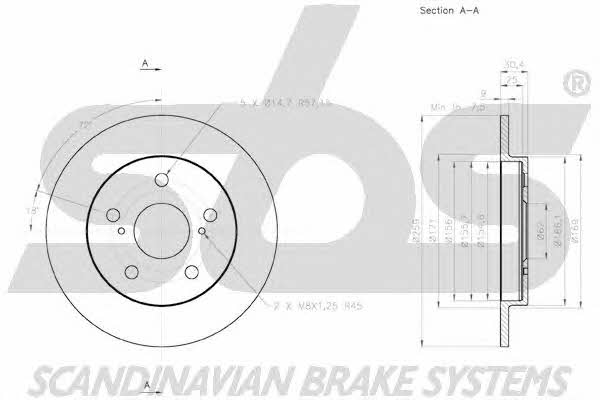 SBS 18152045124 Rear brake disc, non-ventilated 18152045124: Buy near me in Poland at 2407.PL - Good price!