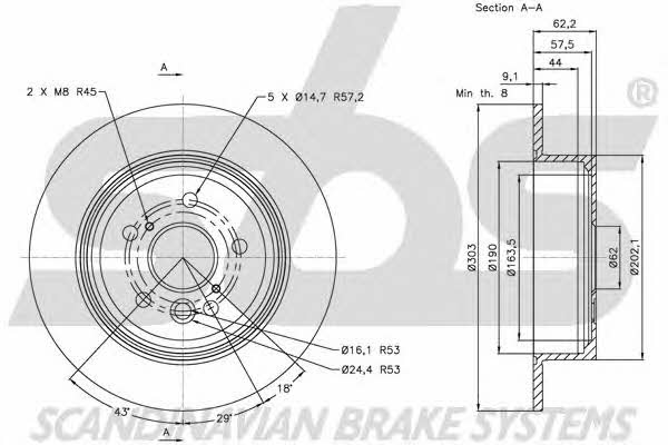 SBS 1815204574 Bremsscheibe hinten, unbelüftet 1815204574: Kaufen Sie zu einem guten Preis in Polen bei 2407.PL!