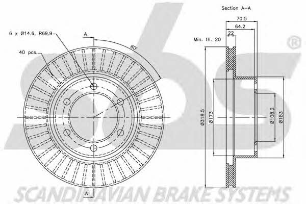 SBS 1815204577 Front brake disc ventilated 1815204577: Buy near me in Poland at 2407.PL - Good price!