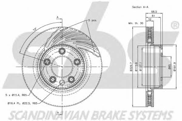 SBS 18152047102 Front brake disc ventilated 18152047102: Buy near me in Poland at 2407.PL - Good price!