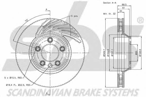 SBS 18152047103 Front brake disc ventilated 18152047103: Buy near me in Poland at 2407.PL - Good price!