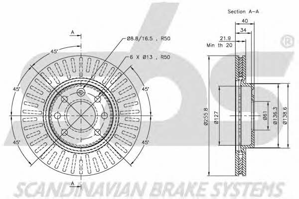 SBS 1815204835 Front brake disc ventilated 1815204835: Buy near me in Poland at 2407.PL - Good price!