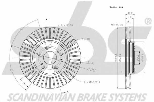 SBS 1815202660 Front brake disc ventilated 1815202660: Buy near me in Poland at 2407.PL - Good price!