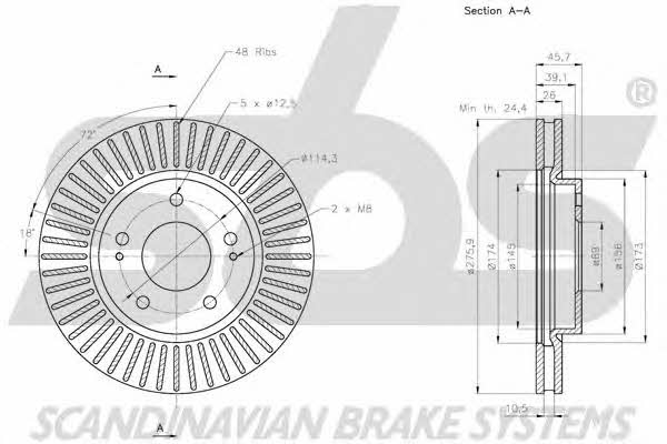 SBS 1815203060 Innenbelüftete Bremsscheibe vorne 1815203060: Kaufen Sie zu einem guten Preis in Polen bei 2407.PL!