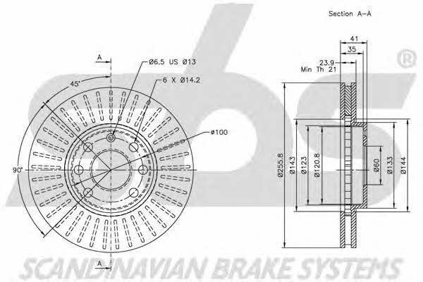 SBS 1815203629 Front brake disc ventilated 1815203629: Buy near me in Poland at 2407.PL - Good price!