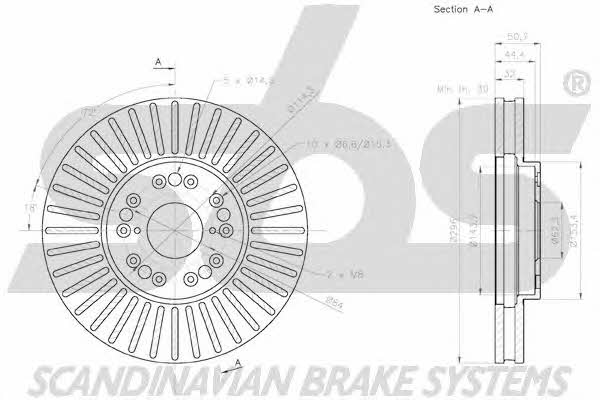 SBS 18152045165 Front brake disc ventilated 18152045165: Buy near me in Poland at 2407.PL - Good price!