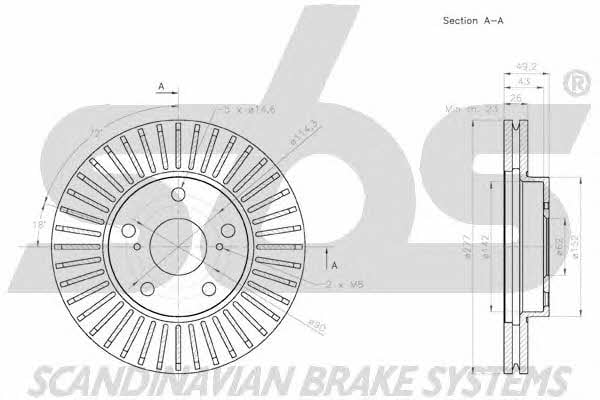 SBS 18152045170 Front brake disc ventilated 18152045170: Buy near me in Poland at 2407.PL - Good price!