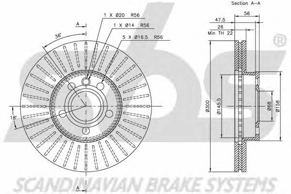 SBS 1815204772 Front brake disc ventilated 1815204772: Buy near me in Poland at 2407.PL - Good price!