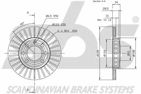 SBS 1815204776 Front brake disc ventilated 1815204776: Buy near me in Poland at 2407.PL - Good price!