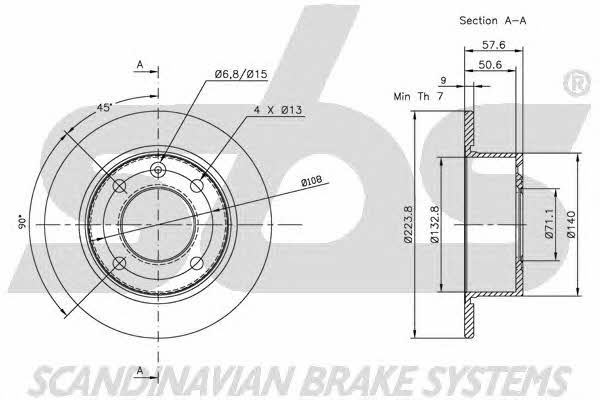 SBS 1815201920 Rear brake disc, non-ventilated 1815201920: Buy near me at 2407.PL in Poland at an Affordable price!