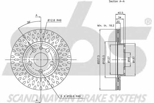 SBS 1815201923 Innenbelüftete Bremsscheibe vorne 1815201923: Kaufen Sie zu einem guten Preis in Polen bei 2407.PL!