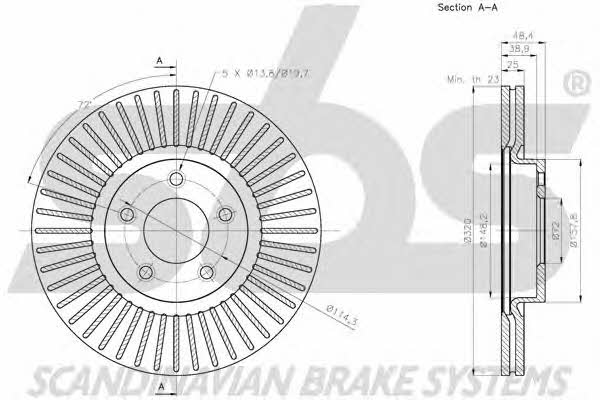 SBS 1815203272 Front brake disc ventilated 1815203272: Buy near me in Poland at 2407.PL - Good price!