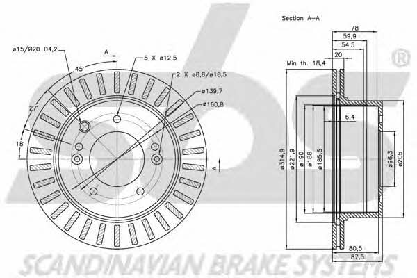 SBS 1815203520 Rear ventilated brake disc 1815203520: Buy near me in Poland at 2407.PL - Good price!