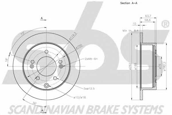 SBS 1815203531 Rear brake disc, non-ventilated 1815203531: Buy near me in Poland at 2407.PL - Good price!