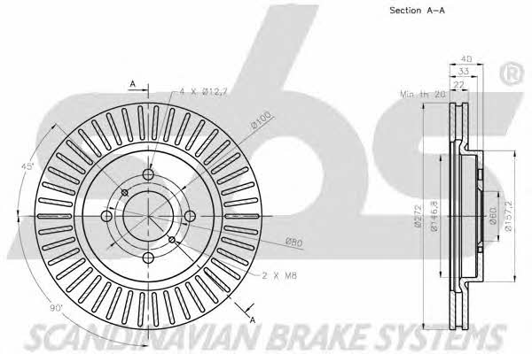 SBS 1815205228 Front brake disc ventilated 1815205228: Buy near me in Poland at 2407.PL - Good price!
