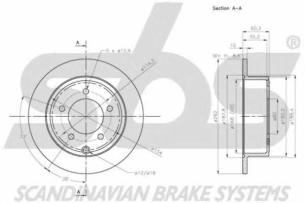 SBS 1815209330 Rear brake disc, non-ventilated 1815209330: Buy near me in Poland at 2407.PL - Good price!
