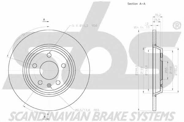 SBS 18152047129 Rear brake disc, non-ventilated 18152047129: Buy near me in Poland at 2407.PL - Good price!