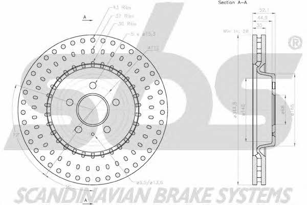 SBS 18152047154 Innenbelüftete Bremsscheibe vorne 18152047154: Kaufen Sie zu einem guten Preis in Polen bei 2407.PL!