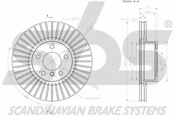 SBS 18152015104 Front brake disc ventilated 18152015104: Buy near me at 2407.PL in Poland at an Affordable price!