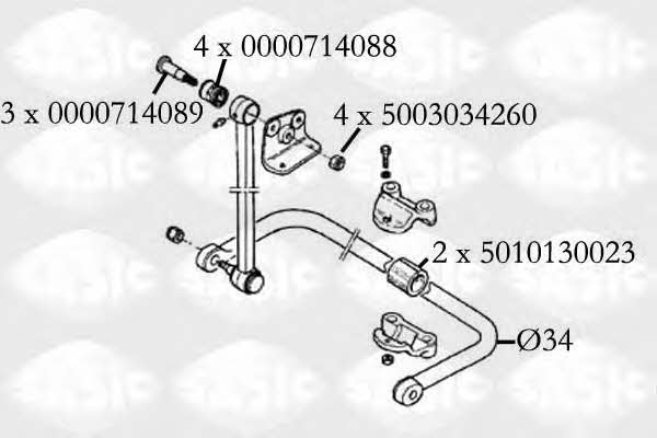 Sasic T251017 Комплект монтажний стійки стабілізатора T251017: Приваблива ціна - Купити у Польщі на 2407.PL!
