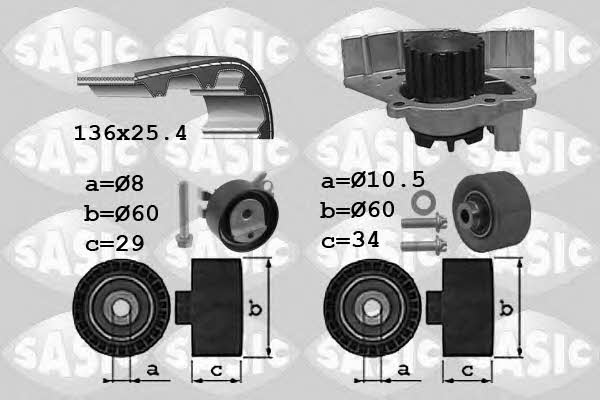 Sasic 3900034 Ремінь ГРМ, комплект з водяним насосом 3900034: Приваблива ціна - Купити у Польщі на 2407.PL!