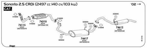 Sigam KI018 Exhaust system KI018: Buy near me in Poland at 2407.PL - Good price!