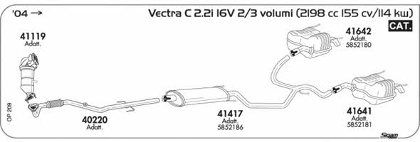 Sigam OP209 Система випуску відпрацьованих газів OP209: Приваблива ціна - Купити у Польщі на 2407.PL!
