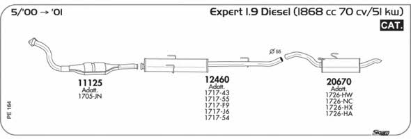 Sigam PE164 Система выпуска отработаных газов PE164: Отличная цена - Купить в Польше на 2407.PL!