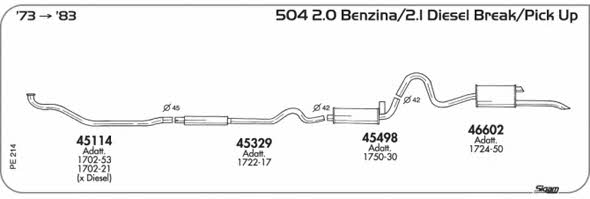 Sigam PE214 Exhaust system PE214: Buy near me in Poland at 2407.PL - Good price!
