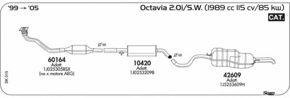 Sigam SK015 Exhaust system SK015: Buy near me in Poland at 2407.PL - Good price!