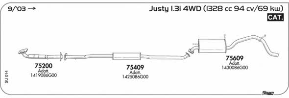 Sigam SU014 Exhaust system SU014: Buy near me in Poland at 2407.PL - Good price!