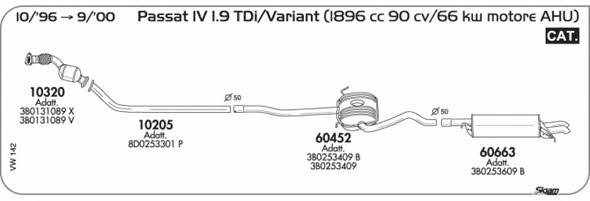 Sigam VW142 Система випуску відпрацьованих газів VW142: Приваблива ціна - Купити у Польщі на 2407.PL!